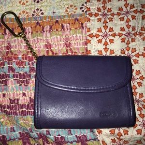 Purple Coach card case/mini wallet
